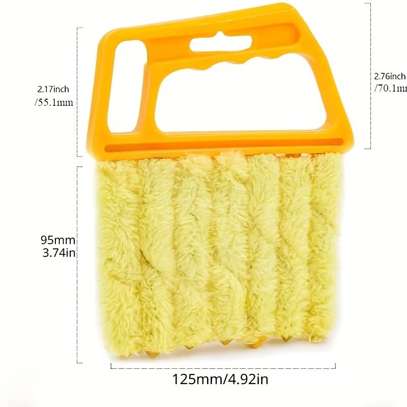 2pcs Microfibers Washable Window Cleaning Brushes for Effortless Dust Collection and Blinds Cleaning, Yellow - view 2