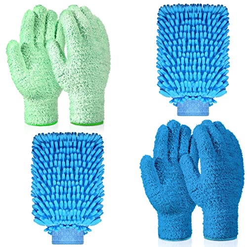 6 Pcs Microfiber Dusting Mitt Glove for Plant
