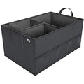 Trunk Organizer for Car, Car Organizer, 8 Mesh Pockets Trunk Organizer for SUV, Non-Slip Bottom, Storage Organizer for Sedans, Van, Jeep, Grocery, 2 Compartments, Black 22"x13"x11"