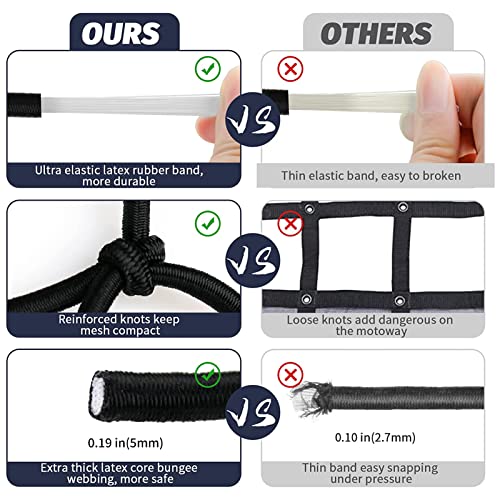 Cargo Net for Truck Pickup 4'x6' Stretches to 8'x12' Heavy Duty Truck Bed Cargo Net 12 Tangle-Free Clip Carabiners and 1 Storage Bag Small 4" x 4" Mesh Universal Car Organizer Net for Large Loads - view 3