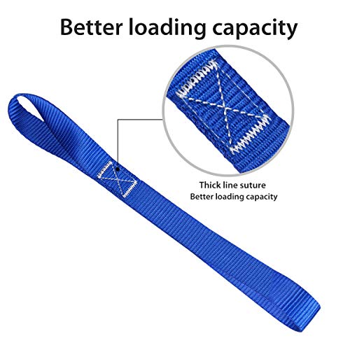 Soft Loop Tie Down Straps (8 Pack) 1800Lbs Load Capacity, 4800Lbs Breaking Strength Heavy Duty Tie Down Loops for Securing ATV UTV Motorcycles Scooters Dirt Bikes Lawn Garden Equipment - view 3