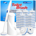 Disposable Toilet Brush Wand Kit with 50 Refills, Toilet Bowl Cleaner Brush Holder Sets for Bathroom Toilet Cleaning(White)