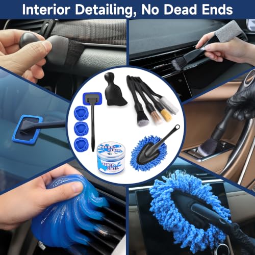 53 Pcs Car Detailing Kit, Car Cleaning Kit with 8000Pa Handheld Car Vacuum, Drill Brushes and Foam Gun, Detailing Brush Set, Car Wash Kit with Interior & Exterior Detailing Supplies for Cars, Trucks - view 7