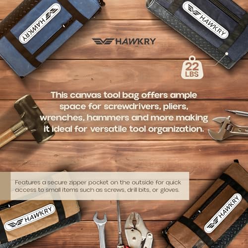 Canvas Tool Pouch Set (4 Pack) – Heavy Duty Tool Organizer Bags with Zipper, Durable Small Tool Bags for Electricians, Contractors, Mechanics and Hardware Storage - view 6