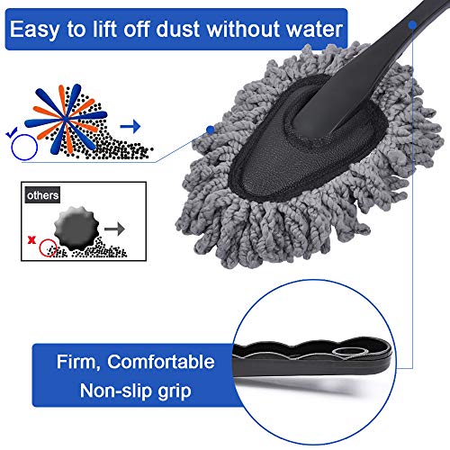 Car Cleaning Kit - Premium Microfiber Wash Brush & Boar Hair Detail Brushes Set, Including Dash Duster for Interior and Exterior Car Care - view 3