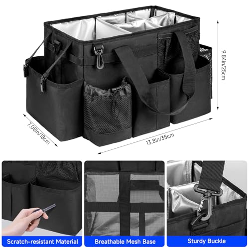 Cleaning Caddy Bag, Cleaning Supplies Organizer for Housekeepers, Housekeeping Caddy with Handle and Detachable Padded Cushion, Black - view 4