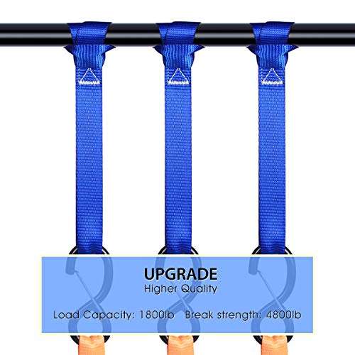 Soft Loop Tie Down Straps (8 Pack) 1800Lbs Load Capacity, 4800Lbs Breaking Strength Heavy Duty Tie Down Loops for Securing ATV UTV Motorcycles Scooters Dirt Bikes Lawn Garden Equipment - view 5