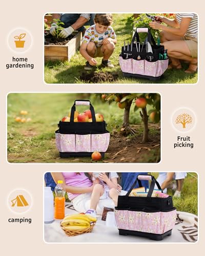 Garden Tool Bag with Hard Bottom, Garden Tote with Shoulder Strap - view 6