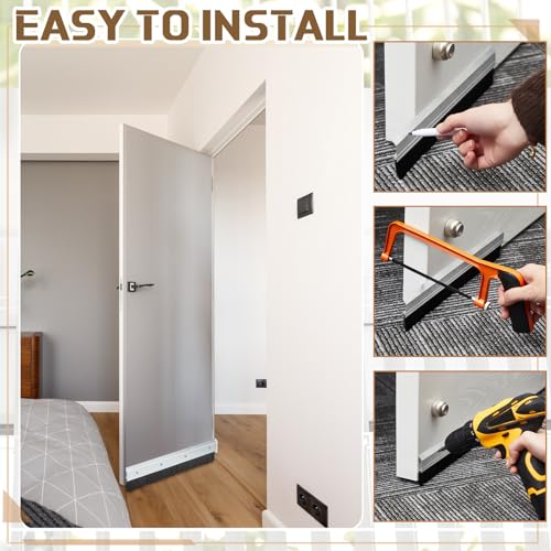 Brush Door Sweep for Exterior Interior, 36 Inches, Silver, 4 Pack - view 3