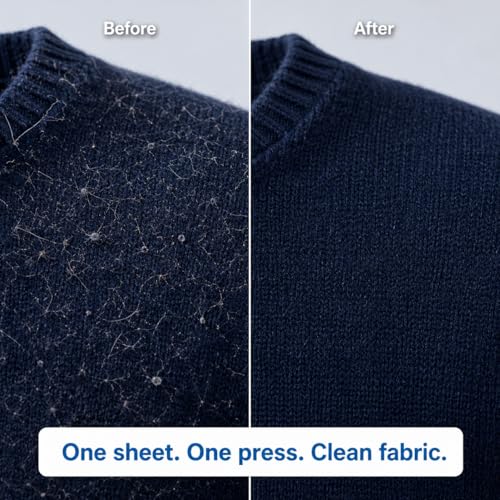 Lint Remover Sheets – 50-Pack Portable Lint Remover Stickers for Clothes & Pet Hair, Pocket-Size Lint Tape for Travel, Dark Fabrics, Suits & Couches (2.6"x3.5", No Batteries) - view 4