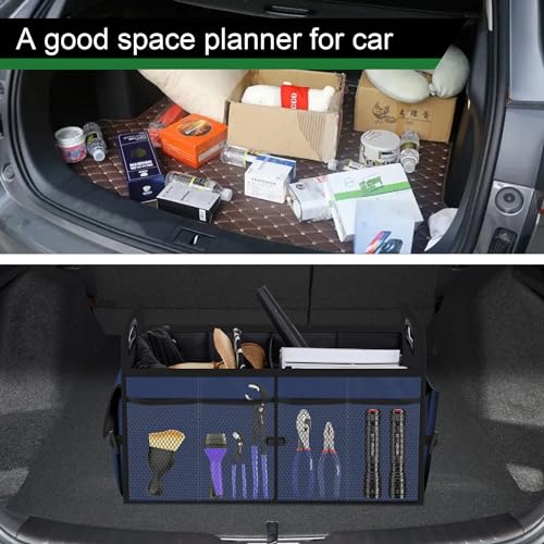 Car Trunk Organizer,Car Storage Organizer with 72L Large Capacity Waterproof Collapsible and 11 Pockets,Trunk Organizer for Car Suv/Jeep/Sedan, Large Size,Blue - view 6