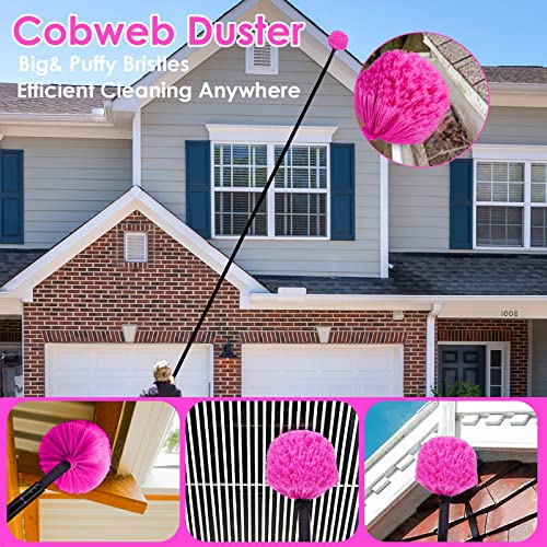 Pink Cleaning Supplies, Duster with Extension Pole for High Ceiling - view 5