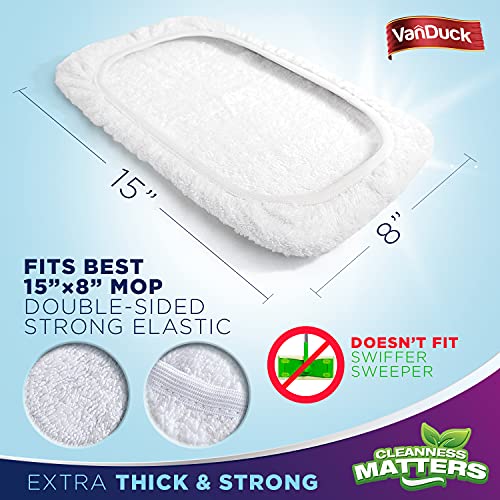 100% Cotton Terry Mop Pads 15x8 Inch, 12-Pack (Mop Not Included) - view 2