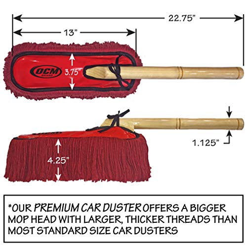 Premium Extra Large Car Duster with Durable Solid Wood Handle Includes Storage Cover - Professional Detailers Top Choice - view 2