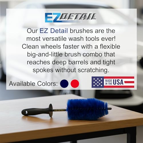 Brush Little - Wheel Rim Cleaner for Cars, Bike, Trucks, Motorcycle, and Other Vehicles. Non-Scratch Auto Detailing Tool, Easily reaches Nook and Crannies - view 2