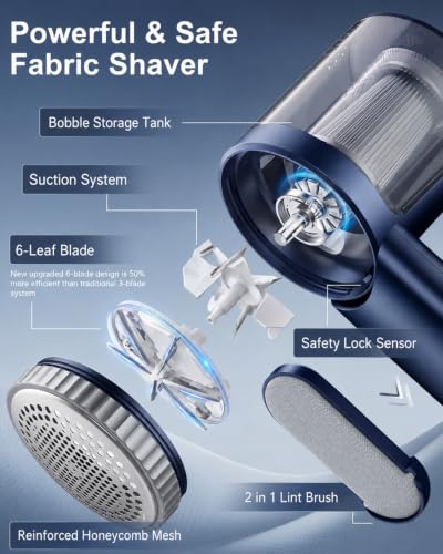2-in-1 Rechargeable Lint Shaver, 3 Extra Blades - view 4