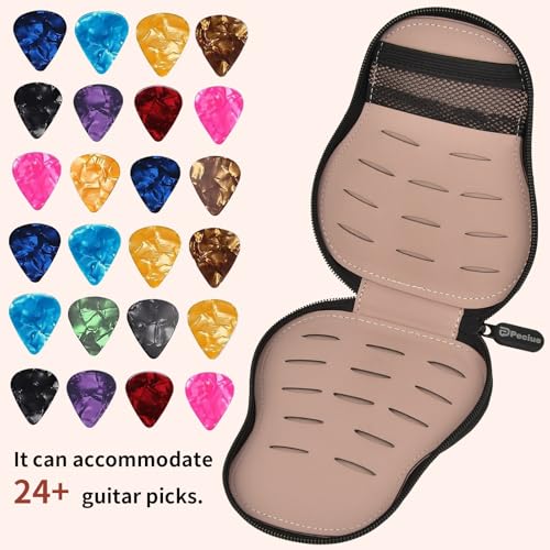 Guitar Picks Holder Case Hold 24+ Packs, Pick Variety Accessories Storage Pouch Organizer for ROTOPATA/for Jim Dunlop/for Picko Plectrums for Acoustic Electric Guitars Bass Ukulele (Box Only) - view 4