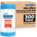 Microfiber Cleaning Cloth Roll,300 Pack Tear Away Microfiber Towels, Reusable Washable Shop Towels, Lint Free All-Purpose Cleaning Rags for Car Kitchen Garage Bar 11.5"x11.5"