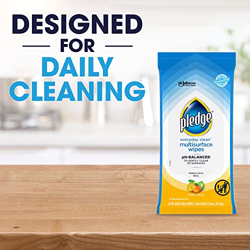 PH Balanced Multi Surface Cleaning Wipes, Fresh Citrus, 25 Ct, 4 pk - view 6