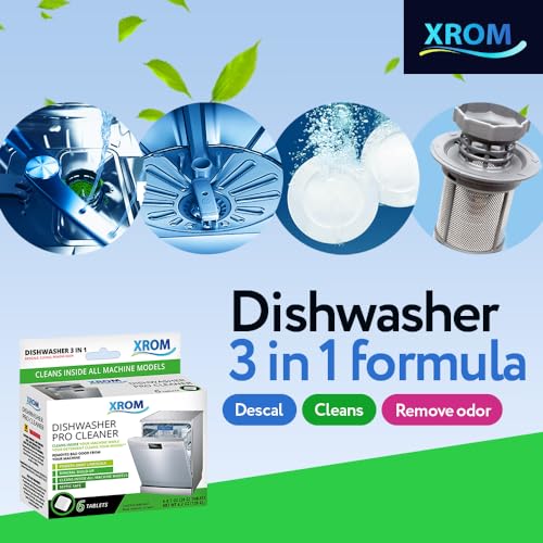 Dishwasher Cleaner Tablets, Plant Based, Deep Clean and Descaler, Removes Odors & Hard Water Stains, 6 Treatments. - view 4