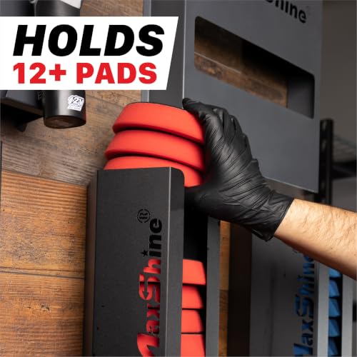 Universal 6" Foam Pad Holder – Wall-Mounted Polishing Pad Organizer for 12+ Foam Pads – Heavy-Duty Metal Storage Rack for Garage & Mobile Detailing (Brand) - view 4