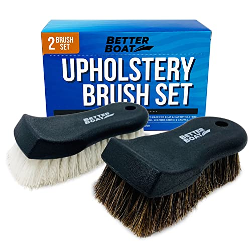 Upholstery Brush Set, Carpet and Car Cleaning Brushes, Horsehair Detailing