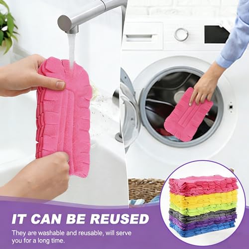 7-Pack Reusable Duster Refills, Washable Microfiber Chenille Duster Pads, Compatible with Swiffer Dusters, for Cleaning Homes, Blinds, Cars, Pet Areas, Furniture, and Fans (Handle Included) - view 4