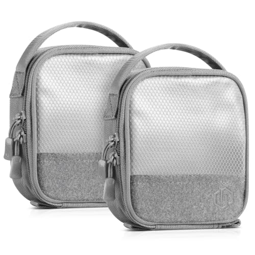 Core Tactical Mesh Zipper Pouch, 6" x 6" Modular EDC Tool Organizer Range Gear Utility Storage Pocket w/Hook Backing, Dump Pouch with Handle, 2-Pack