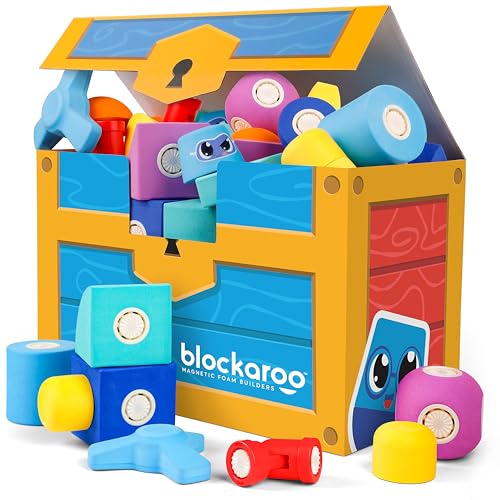 Magnetic Foam Building Blocks 50-Piece Trunk Set for Toddlers
