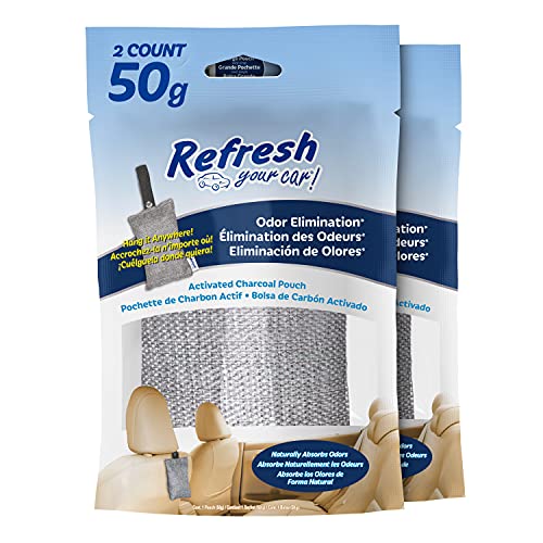 ! Car Air Freshener And Deodorizer, Odor Eliminator Charcoal Deodorizer Bags, Set Of 2, Fragrance Free