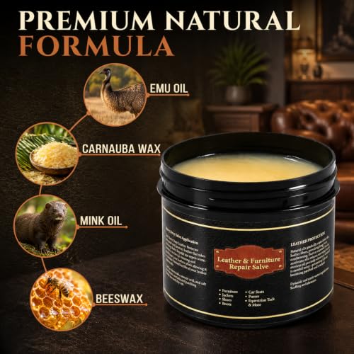 Leather Conditioner and Cleaner Balm for Couches, Car Seats, Boots and Bags - view 3
