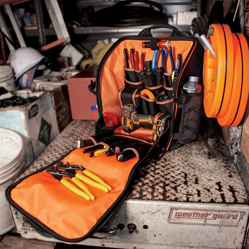 55482 Tool Bag Backpack, 21 Pockets, Black/Orange/Gray - view 5
