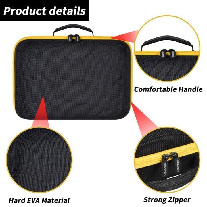 Hard Storage Tools Case, Store for DeWalt Drill Tools & Angle Grinder/for AstroAI Tire Inflator and More - 12"x8"x2" with Mesh Pocket & Comfort Handle - view 6