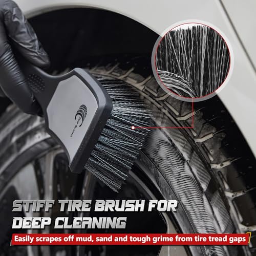 Wheel & Tire Brush Set, 2 Pack Car Wheel Brush & Tire Cleaner Brushes - view 3