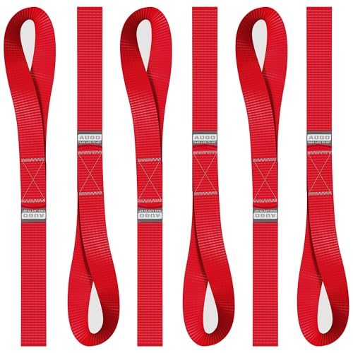 Soft Loop Tie Down Straps - 1,500 Load Capacity & 4,500 Lbs Breaking Strength - 6 Pack - Loops for Securing ATV, UTV, Motorcycles, Scooters, Dirt Bikes, Lawn & Garden Equipment