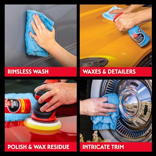 Microfiber Plush Edgeless Towels, for Car Cleaning, Detailing and Polishing, Scratch-Free, 16” x 16”, Set of 6, 14901 - view 4