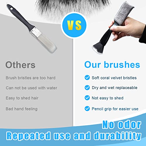 1 PC Double Head Brush for Car Clean, Soft Auto Interior Duster Detailing Brushes, Universal Vehicle Dashboard Screen, Air Vents, Computer etc Cleaning Tool Accessories (Black) - view 5