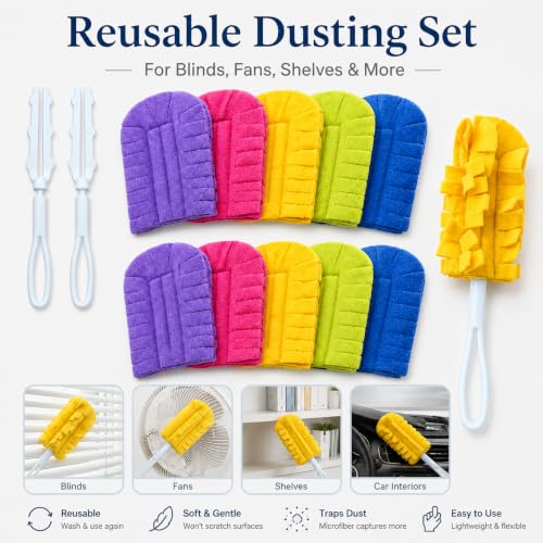 10 Pack Duster Refills with 2 Dusting Wands Reusable Pads - view 7