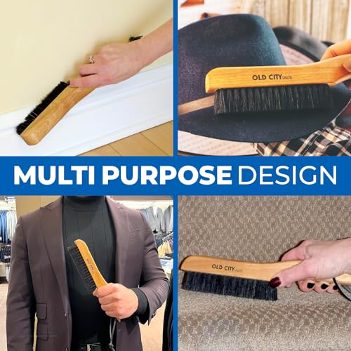Clothes Brush Garment Brush-USA-Lint Brushes for Clothes, Lint Remover for Clothes 100% Boar Bristle Men's Wool Suit Brush, Suede, Furniture and Upholstery, Hat Brush - view 3