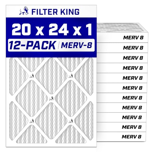 20x24x1 Air Filter MERV 8, AC Furnace Filters (12-Pack)