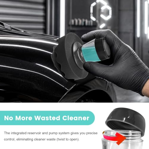 Tire Shine Applicator, Streak-Free Car Tire Dressing Applicator Detailing Tool with Ergonomic Handle, Reusable Flow Foam Pad Applying Tool for Tyre Shine & Wheel Care - view 5
