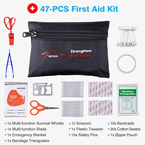Car Roadside Emergency Kit, Auto Vehicle Safety Kits, with Jumper Cables - view 6