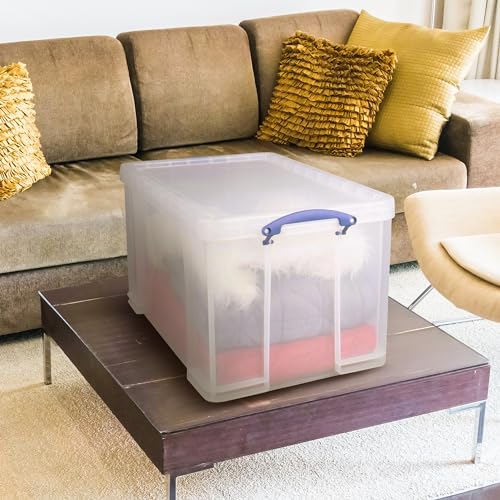 84L Stackable Plastic Storage Container with Lid, Clear - view 5