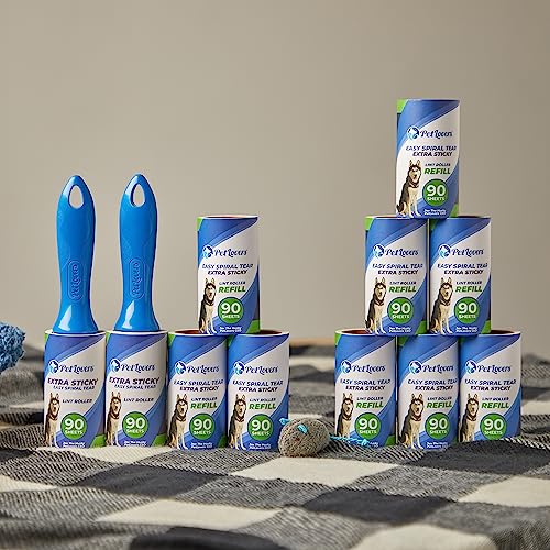 Extra Sticky Lint Rollers and Refills - 990 Sheets, Dog and Cat Lint Remover, 9 Packs of Refills - view 2