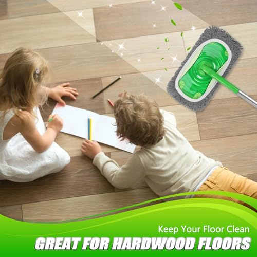 Set of 4 Reusable Microfiber Mop Pads Compatible with Swiffer Sweeper, Dry Sweeping Cloths, Washable Wet Mopping Cloth Refills for Floor Cleaning (Mop is Not Included) (Multicolor 2, 4 Pack) - view 7