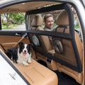 Dog Car Barrier for Cars SUVs Trucks – 50" Wide Pet Divider for Back Seat & Cargo Area, Heavy-Duty Metal Frame with Chew-Proof Transparent Mesh, Universal Fit Car Dog Gate for Travel Safety