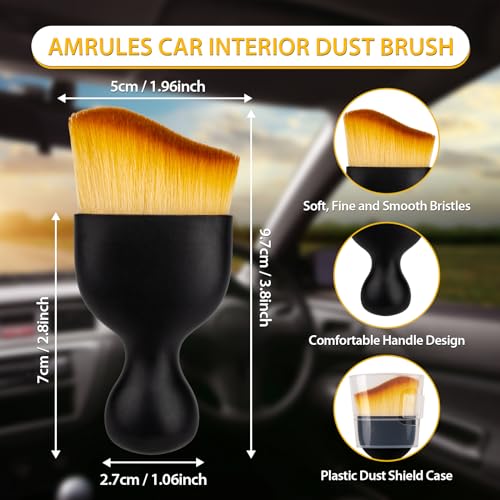 2 Pcs Car Interior Detailing Brush Cleaning Tools, Brown - view 2