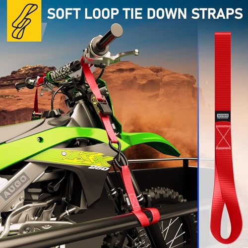 Soft Loop Tie Down Straps - 1,500 Load Capacity & 4,500 Lbs Breaking Strength - 6 Pack - Loops for Securing ATV, UTV, Motorcycles, Scooters, Dirt Bikes, Lawn & Garden Equipment - view 5