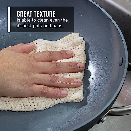 Old Fashion 100% Cotton Dishcloths - Set of 4 Mixed Colors - 4 Natural -11" x 11" - view 3