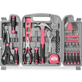 Woman Home DIY Repair Pink Tool Kit with Portable Toolbox Case
